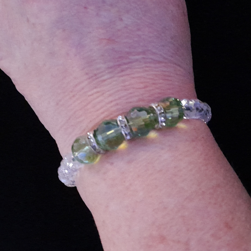 Glass Faceted Beaded Stretch Bracelet🌷7